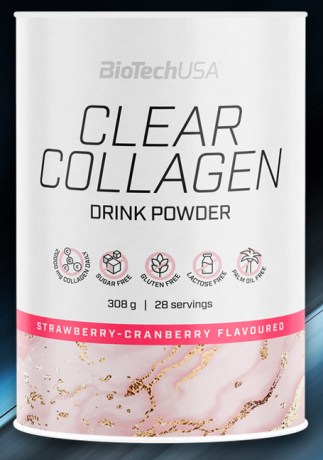 Clear Collagen BioTechUSA 308 г — гидролизованный коллаген в порошке || Praf colagen hidrolizat Collagen Clear BioTechUSA 308 g – băutură răcoritoare pentru articulații și piele