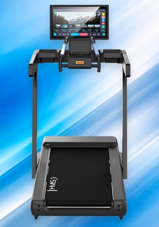 Вид сбоку беговой дорожки HMS BE5877 с мотором 3 лс и Wi-Fi для тренировок || Vedere laterală bandă HMS BE5877 cu motor 3 CP și Wi-Fi pentru antrenamente