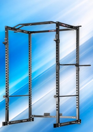 Вид сбоку силовой стойки HMS KLT3111 с регулируемыми крюками и нагрузкой 250 кг || Vedere laterală rama HMS KLT3111 cu cârlige reglabile și sarcină 250 kg