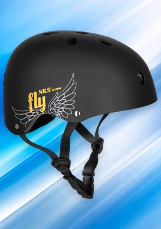 Чёрный шлем Nils Extreme MTW001 FLY с золотистым рисунком || Cască neagră Nils Extreme MTW001 FLY cu imprimeu auriu