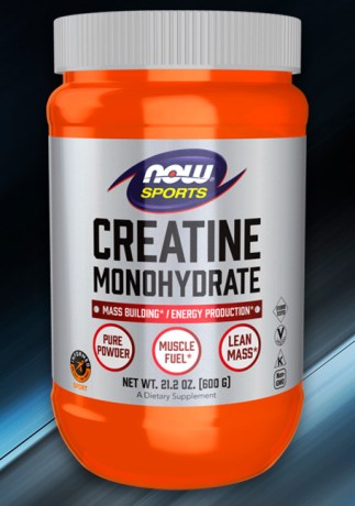 Порошковый креатин моногидрат NOW Foods, банка 600 г || Creatină monohidrat pudră NOW Foods, recipient de 600 g